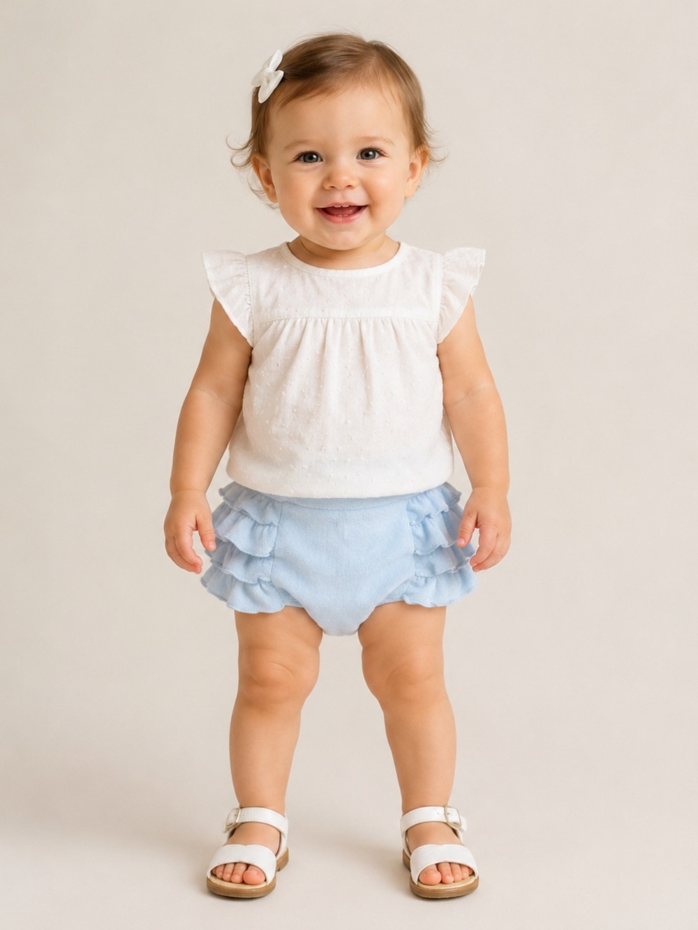 kate quinn Light Blue Ruffle Baby Bloomers